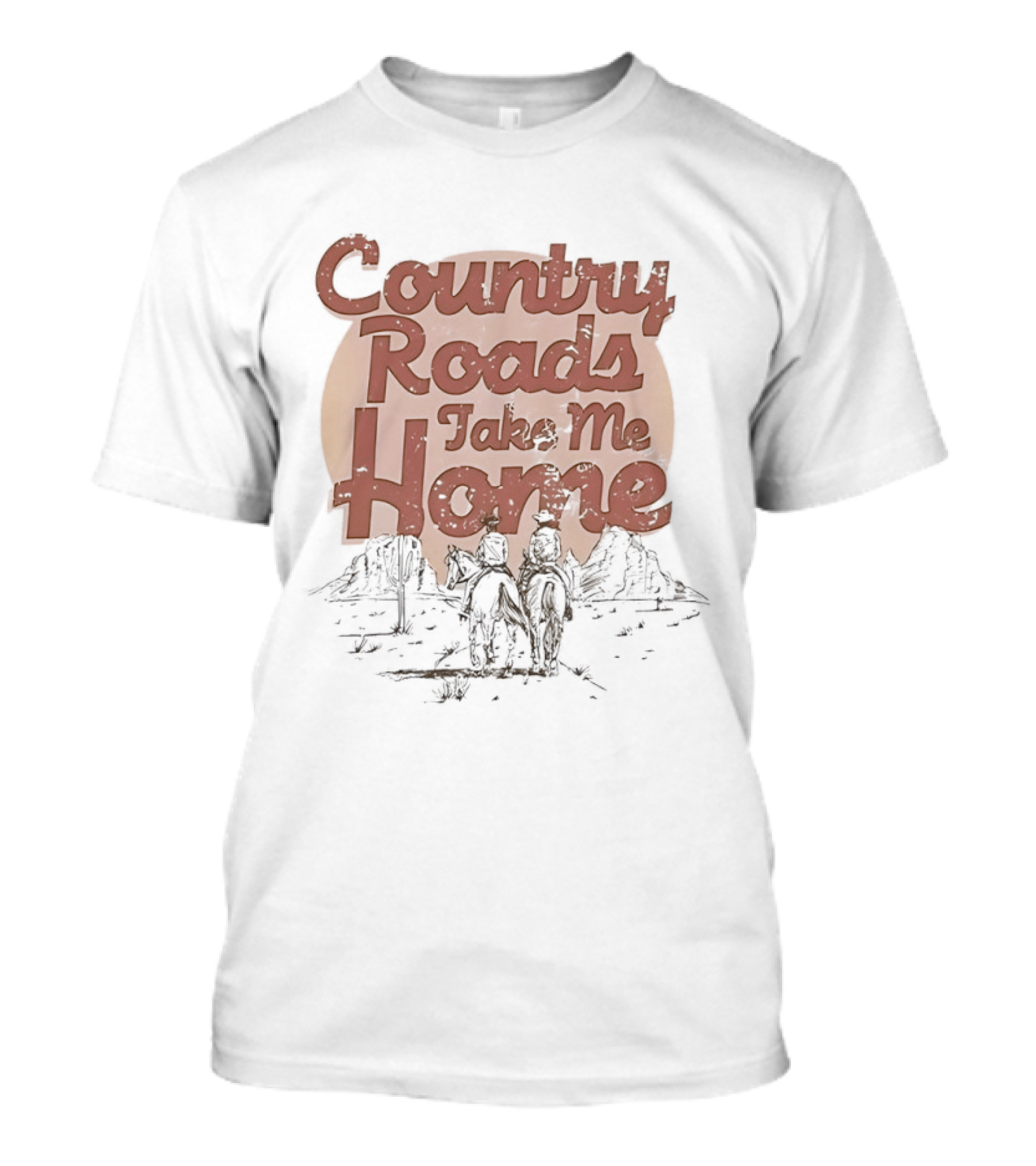 Country Roads Take Me Home Rustic Outdoor Adventure Scene T-Shirt