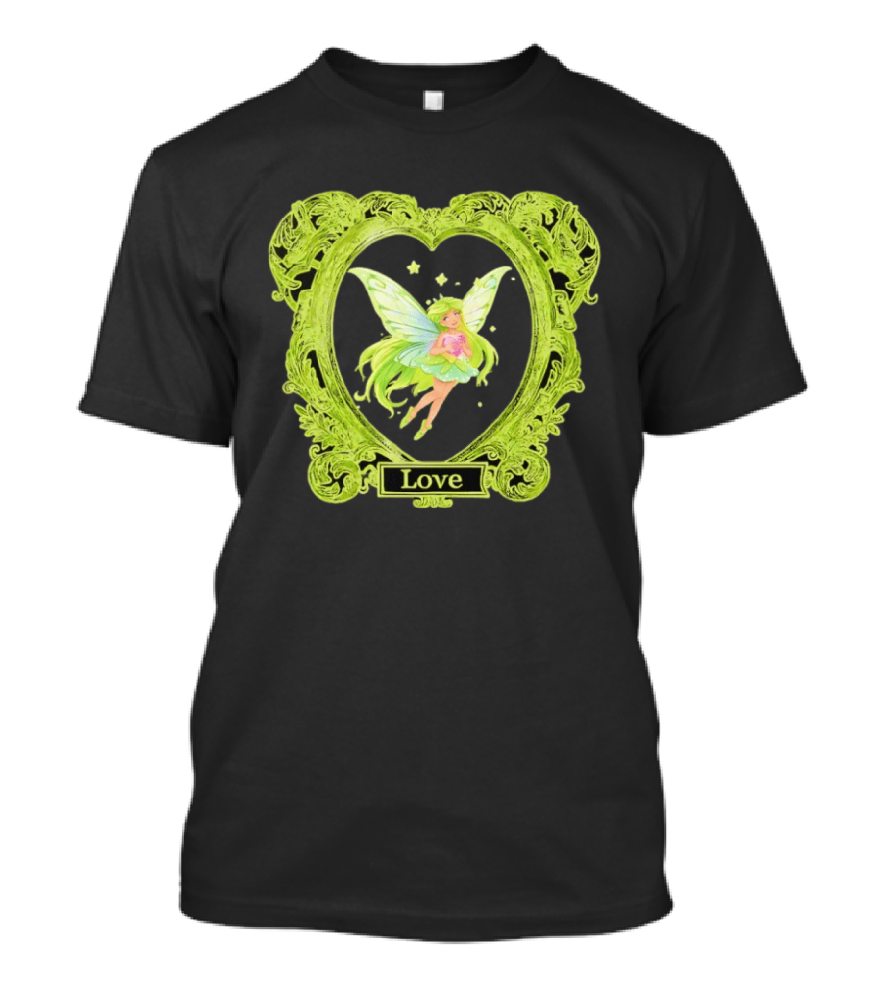 Love Angel Fairy In Ornate Heart Frame T-Shirt