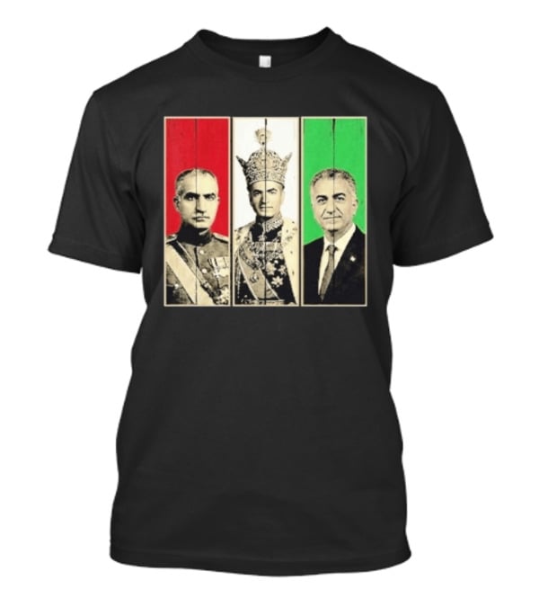 Pahlavi Dynasty Generations Reza Shah Mohammad Reza Iran Flag T-Shirt