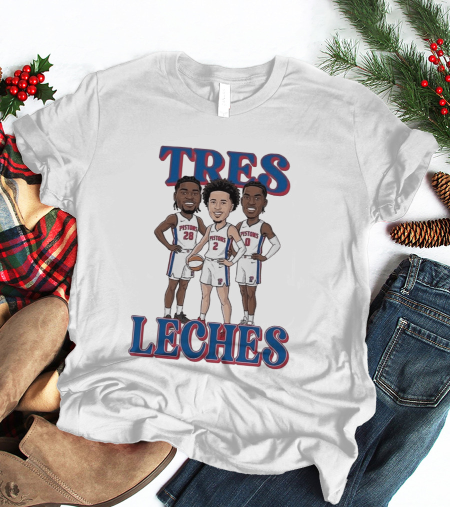 Tres Leches Detroit Pistons Isaiah Stewart Jalen Duren Cade Cunningham Team 28 2 0 T-Shirt