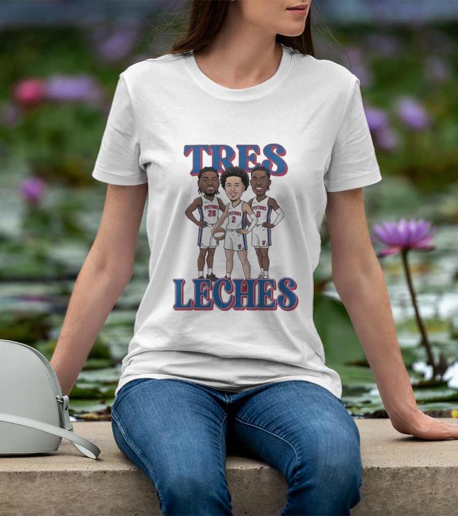 Tres Leches Detroit Pistons Isaiah Stewart Jalen Duren Cade Cunningham Team 28 2 0 T-Shirt