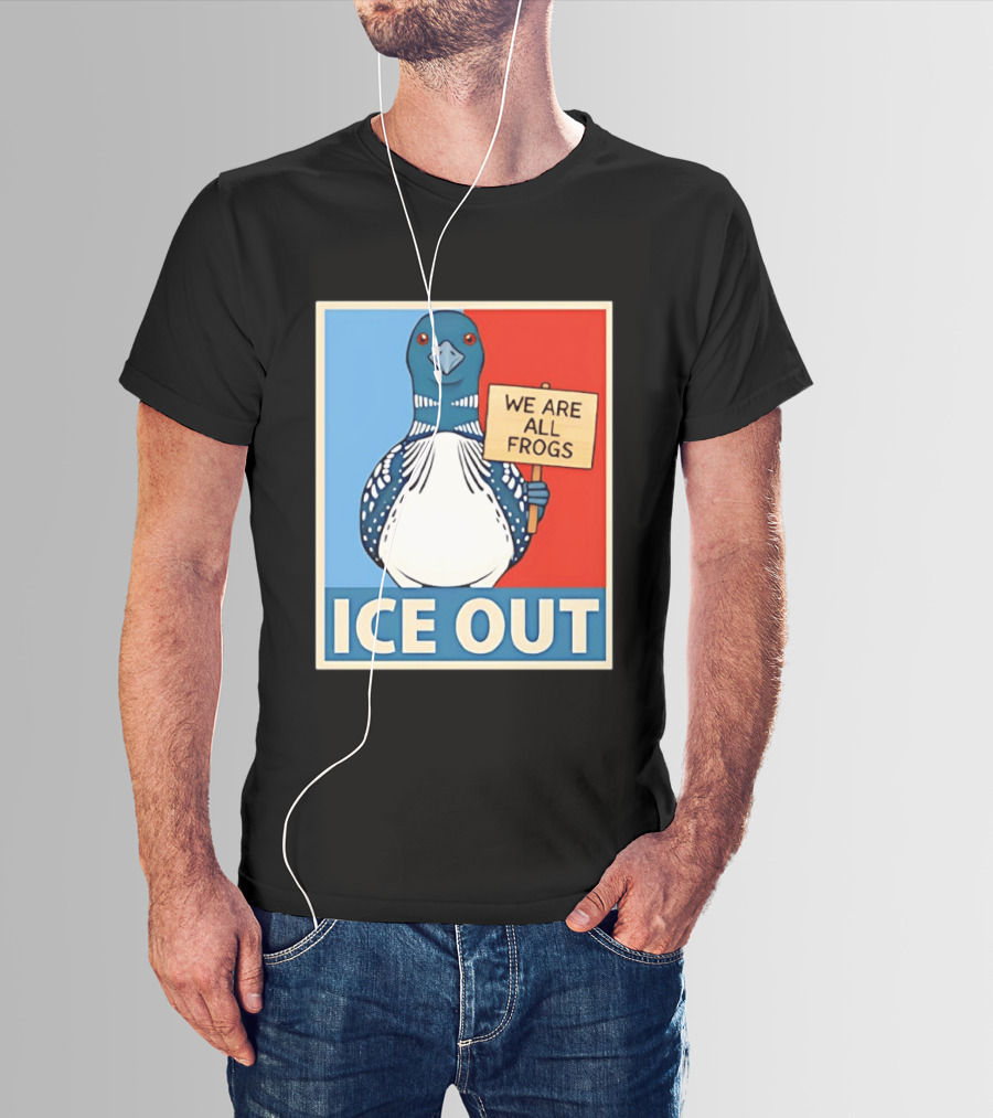 Minnesota State Bird Loon Ice Out We Are All Frogs T-Shirt