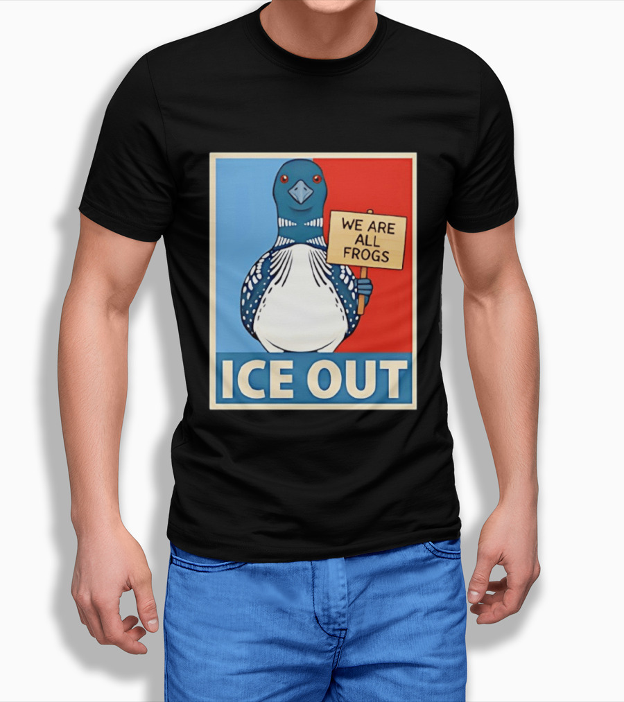 Minnesota State Bird Loon Ice Out We Are All Frogs T-Shirt