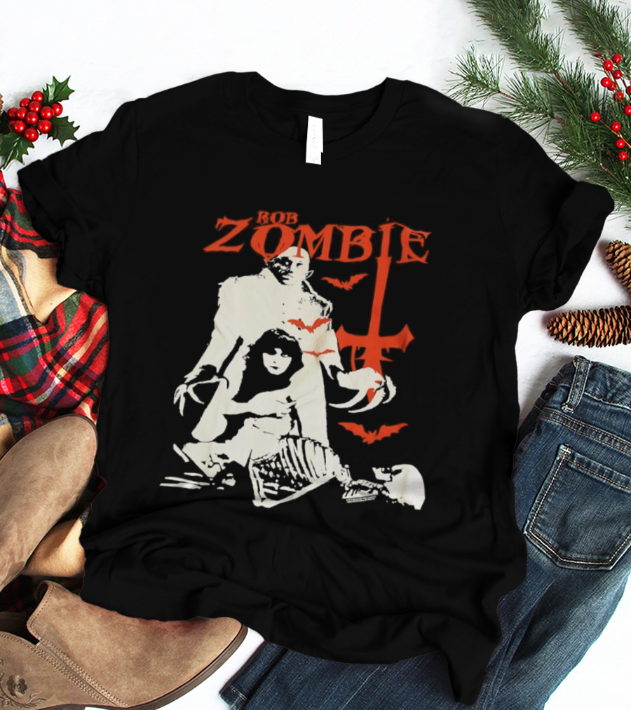 Rob Zombie Horror Red Bats Halloween T-Shirt
