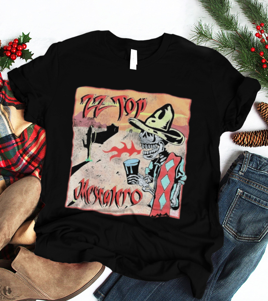 ZZ Top Mescalero Skeleton Desert Scene T-Shirt
