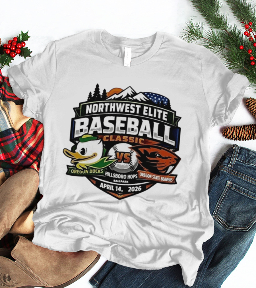 Northwest Elite Baseball Classic Oregon Ducks Vs Oregon State Beavers Hillsboro Hops Ballpark April 14 2026 T-Shirt