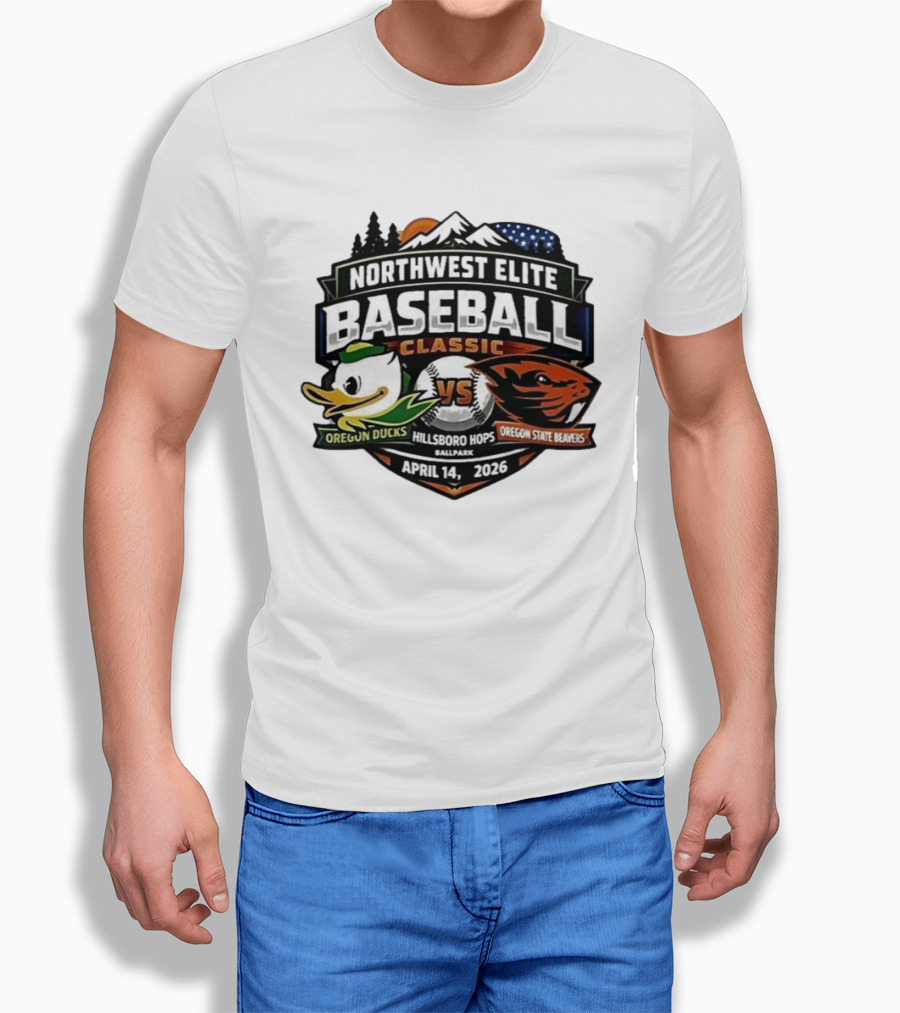 Northwest Elite Baseball Classic Oregon Ducks Vs Oregon State Beavers Hillsboro Hops Ballpark April 14 2026 T-Shirt