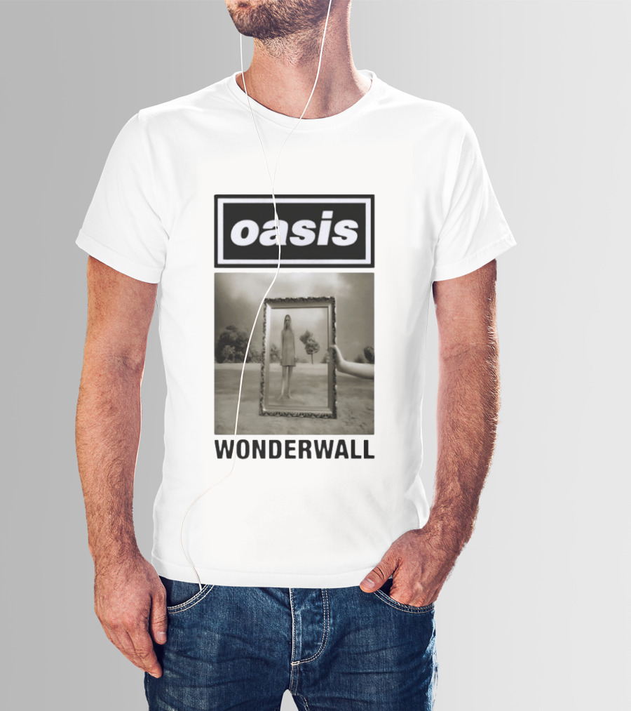 Oasis Wonderwall Surreal Mirror Reflection Image T-Shirt