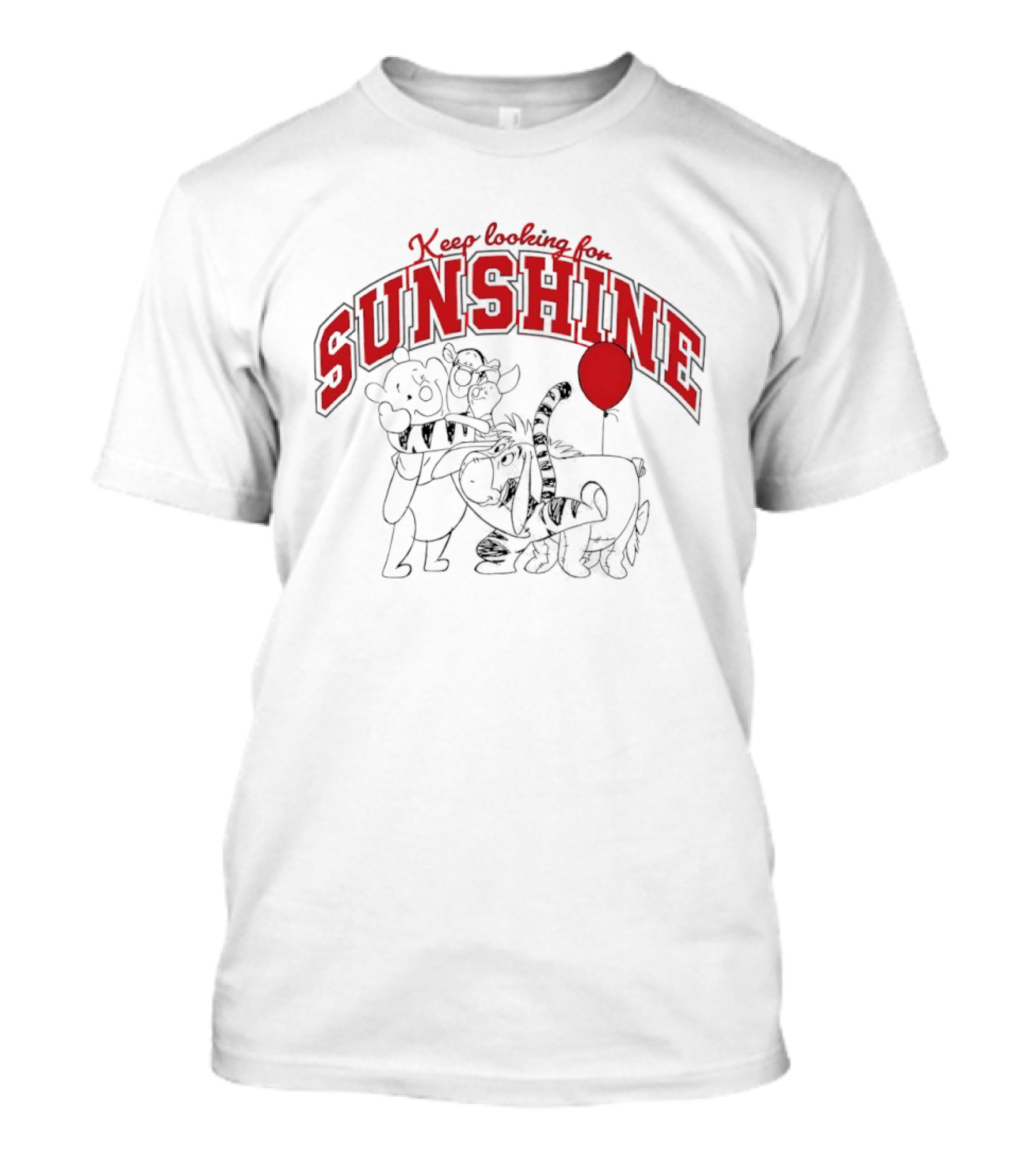 Keep Looking For Sunshine Winnie The Pooh Balloon Friends T-Shirt