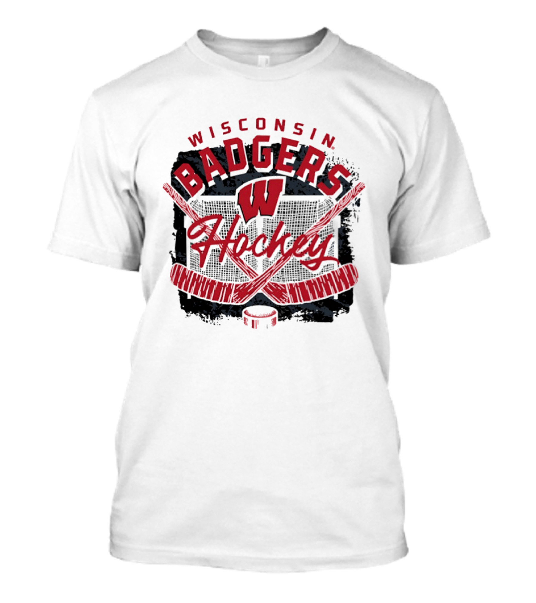 Wisconsin Badgers Hockey W Logo Hockey Sticks T-Shirt