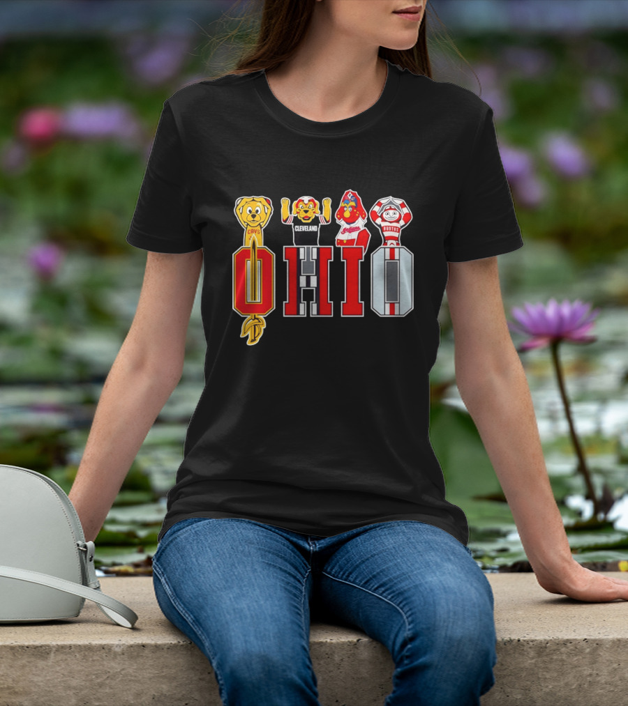 Ohio Sports Teams Cavaliers Browns Buckeyes Cardinals Logos T-Shirt