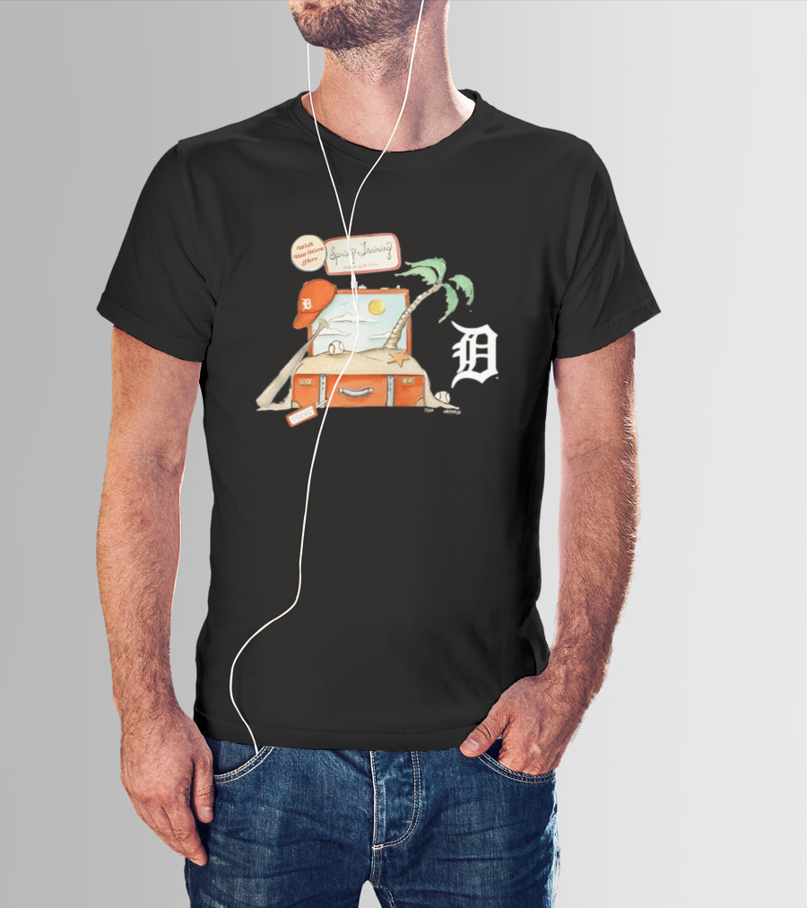 Detroit Tigers Tiny Turnip 2026 Spring Training Palm Tree Baseball Vintage Suitcase T-Shirt