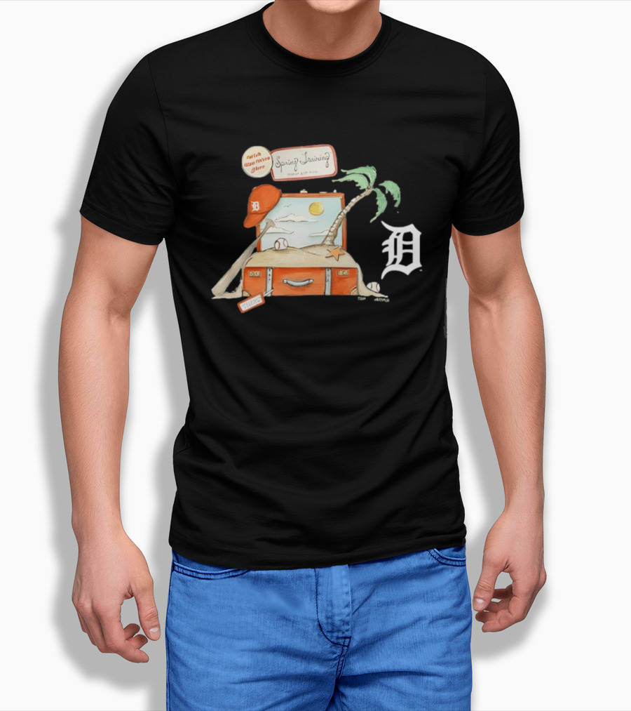 Detroit Tigers Tiny Turnip 2026 Spring Training Palm Tree Baseball Vintage Suitcase T-Shirt