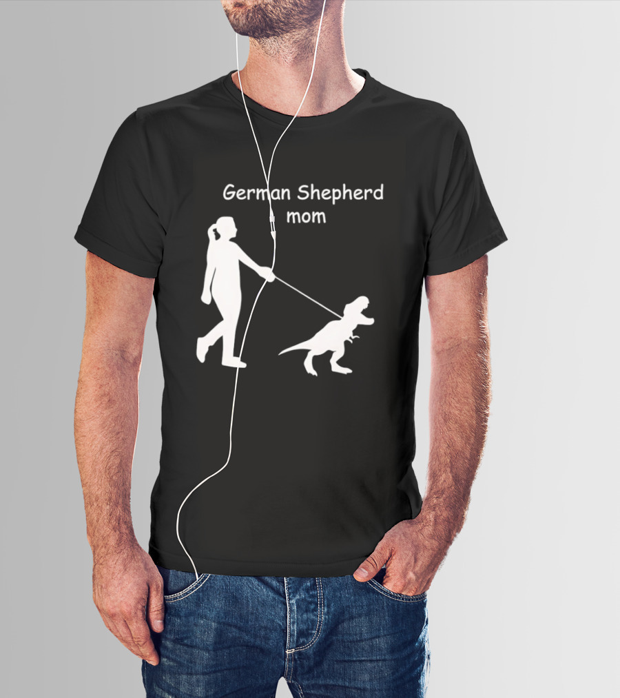 German Shepherd Mom Dinosaur Walking T-Shirt