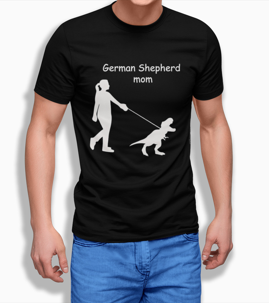 German Shepherd Mom Dinosaur Walking T-Shirt