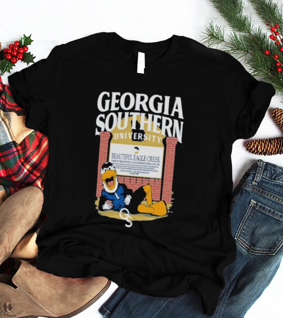 Georgia Southern University Beautiful Eagle Creek Mascot Relaxing Brick Sign T-Shirt