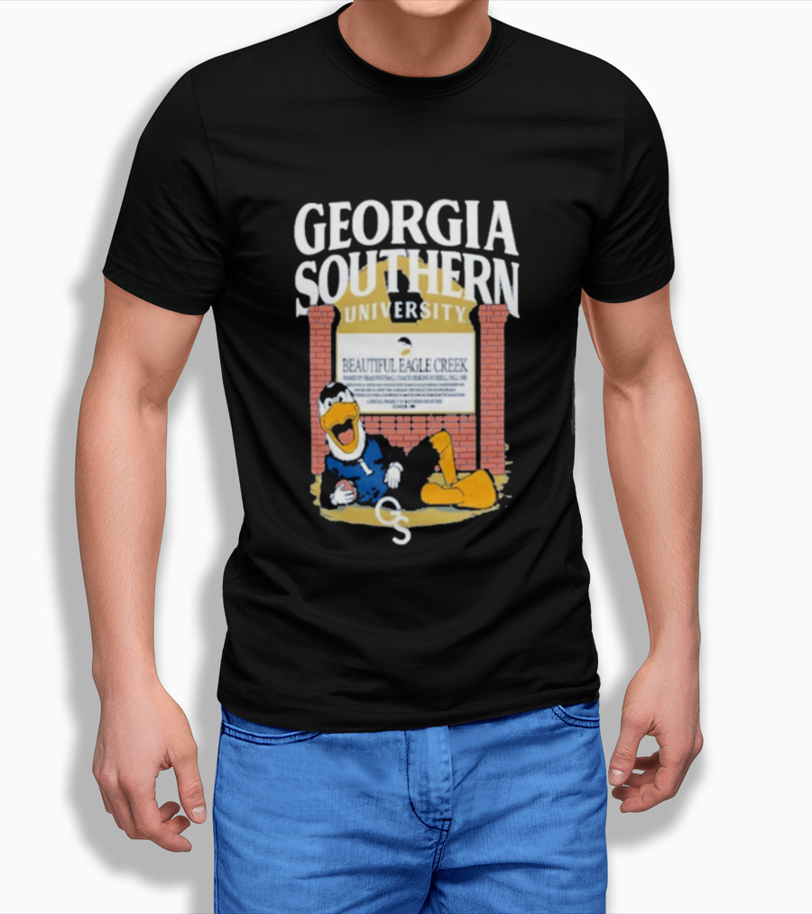 Georgia Southern University Beautiful Eagle Creek Mascot Relaxing Brick Sign T-Shirt