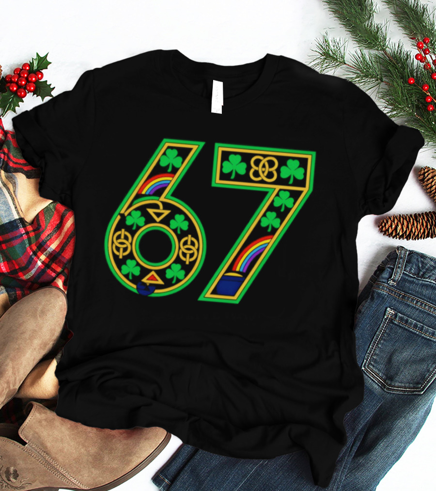 Celtic 67 Shamrock Irish Clover St Patrick's Day Rainbow T-Shirt