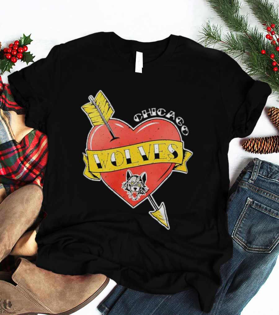 Chicago Wolves Heart Arrow Banner T-Shirt