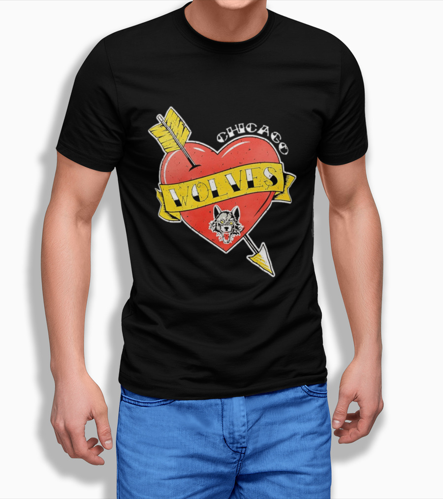 Chicago Wolves Heart Arrow Banner T-Shirt