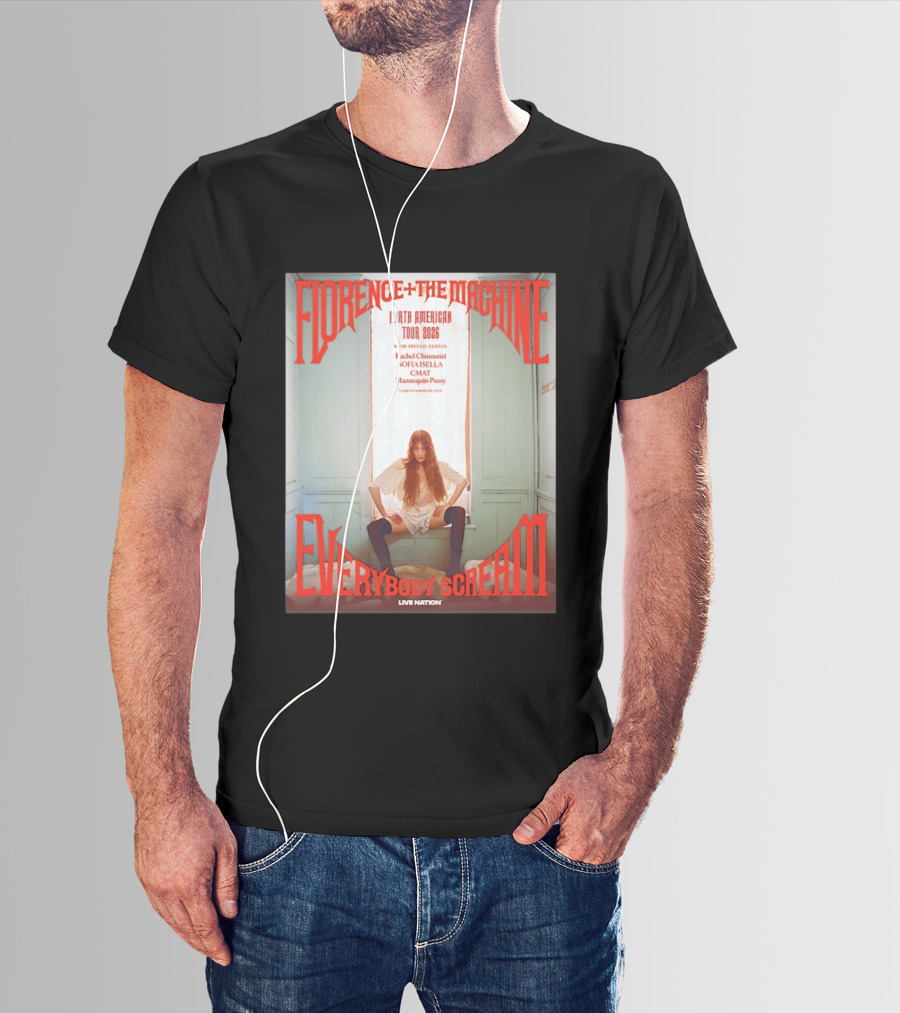 Florence Welch And The Machine North American Tour 2026 Everybody Scream Live Nation Special Guests T-Shirt