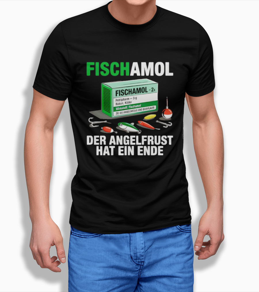 Fischamol Angelfrust Ende Petipharm Haken Köder Wirktstoff Beiflaute Anglerzubehör T-Shirt
