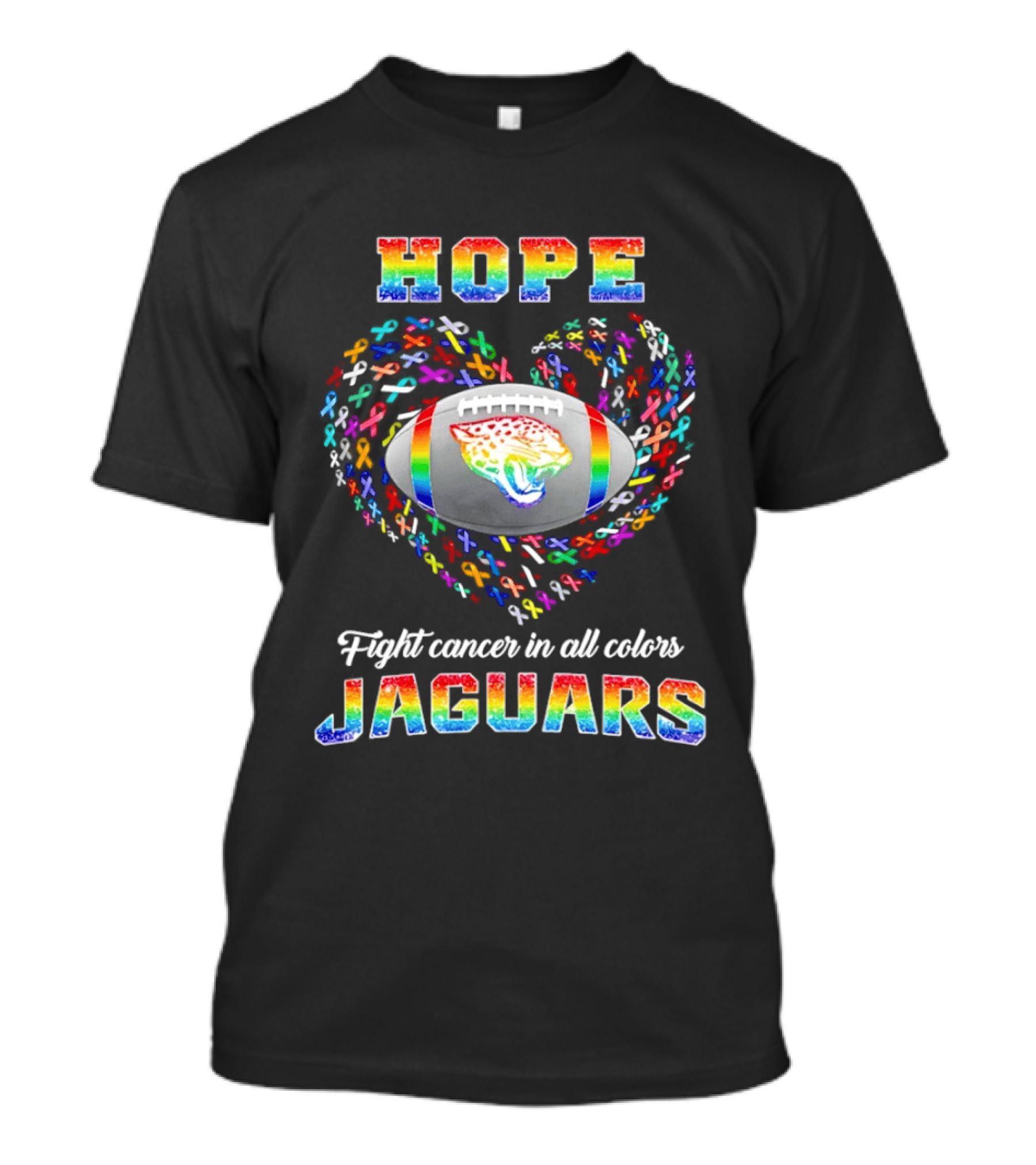 Hope Jaguars Rainbow Fight Cancer In All T-Shirt