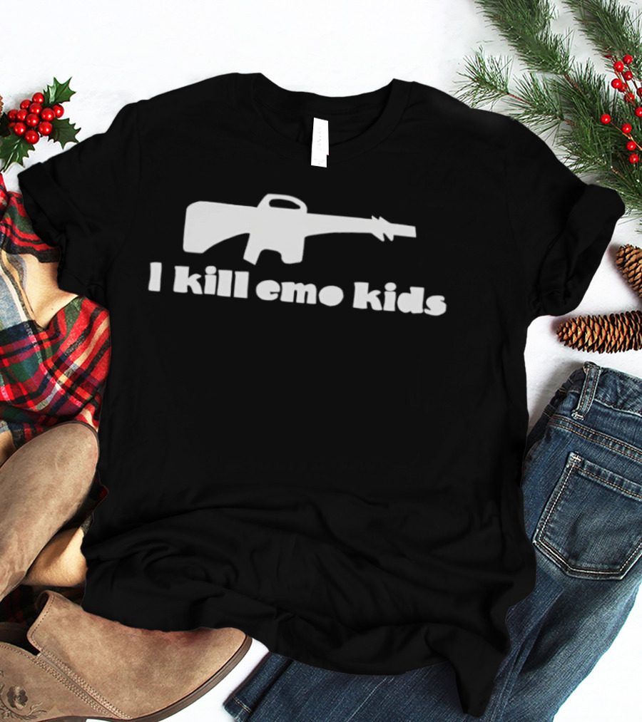 I Kill Emo Kids Gun T-Shirt