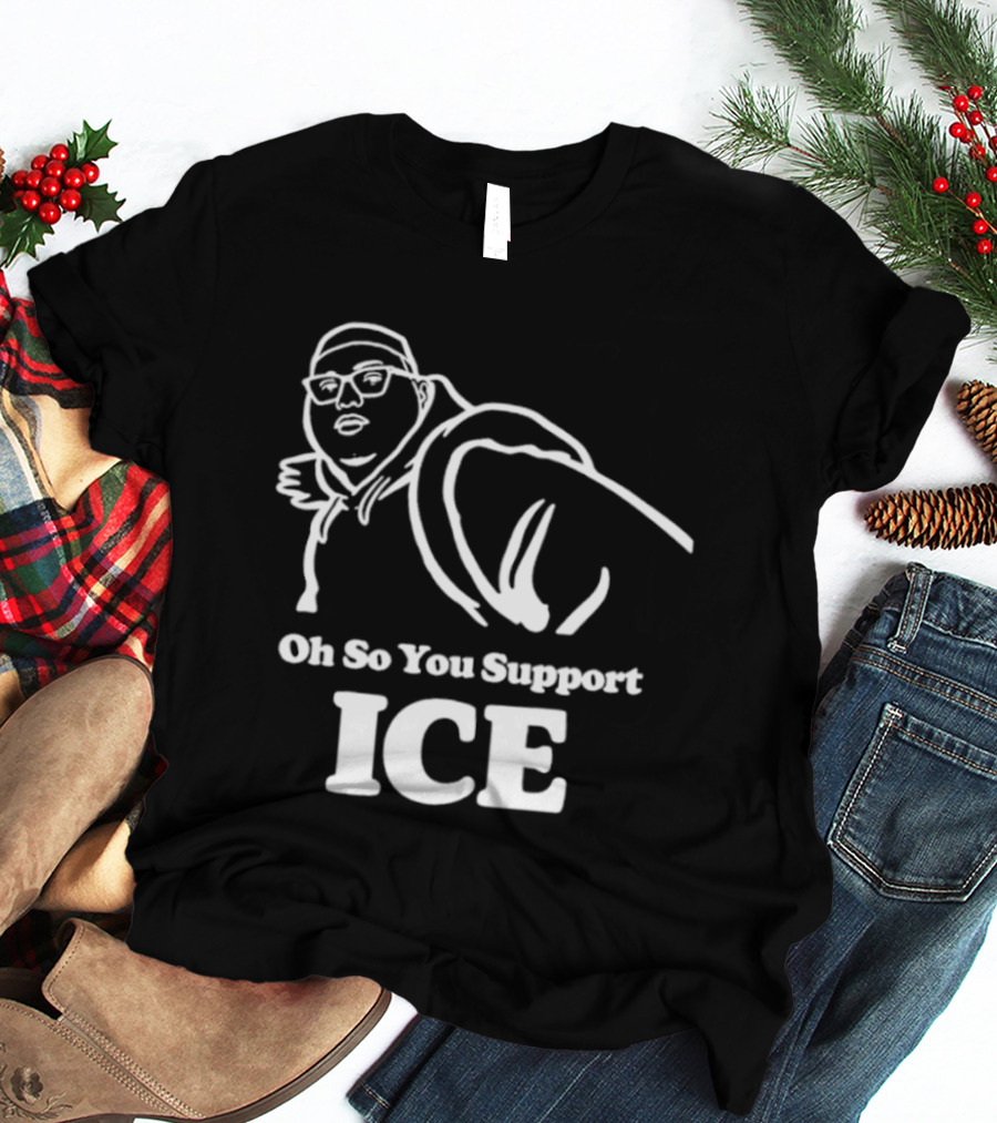 Illinois Punching Nazis Kid Oh So You Support ICE Bold Stencil T-Shirt