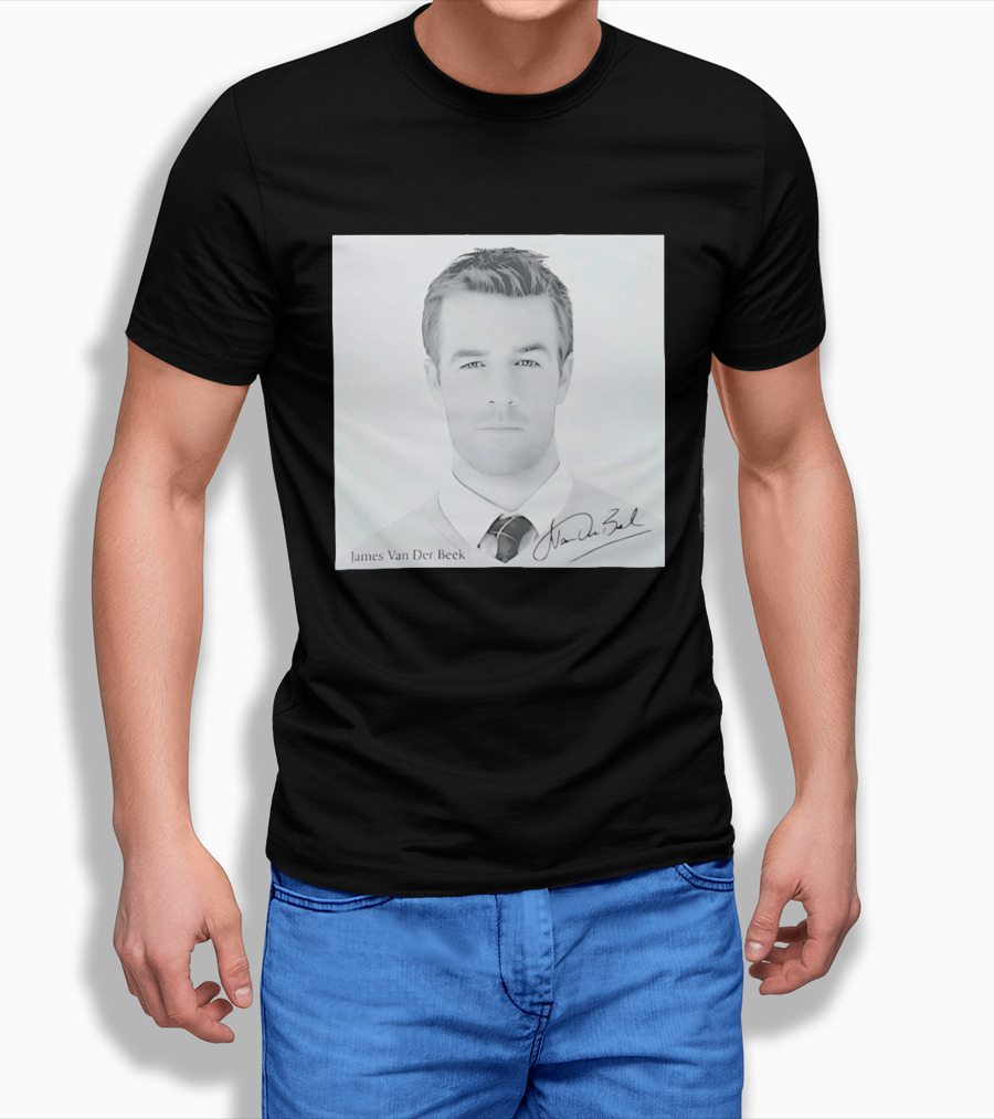 James Van Der Beek Autographed Memorial Photo T-Shirt