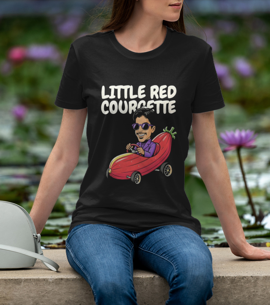 Little Red Courgette Prince Cartoon Funny Car Driving T-Shirt