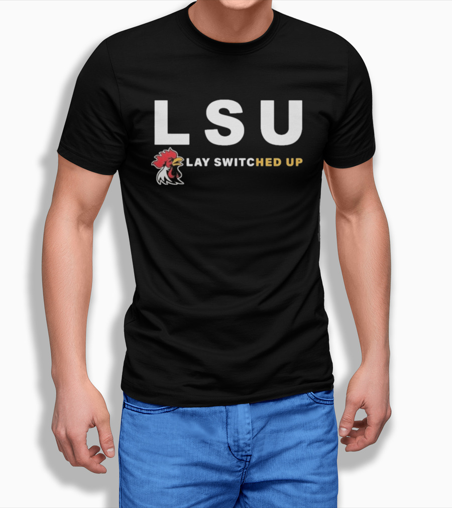 LSU Lay Switched Up Rooster Head T-Shirt