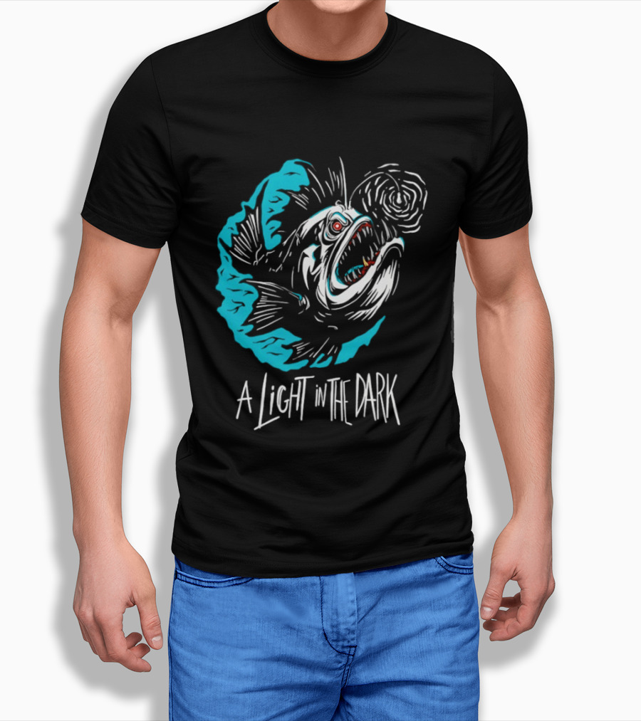 Monster Fish A Light In The Dark Blue Sea T-Shirt