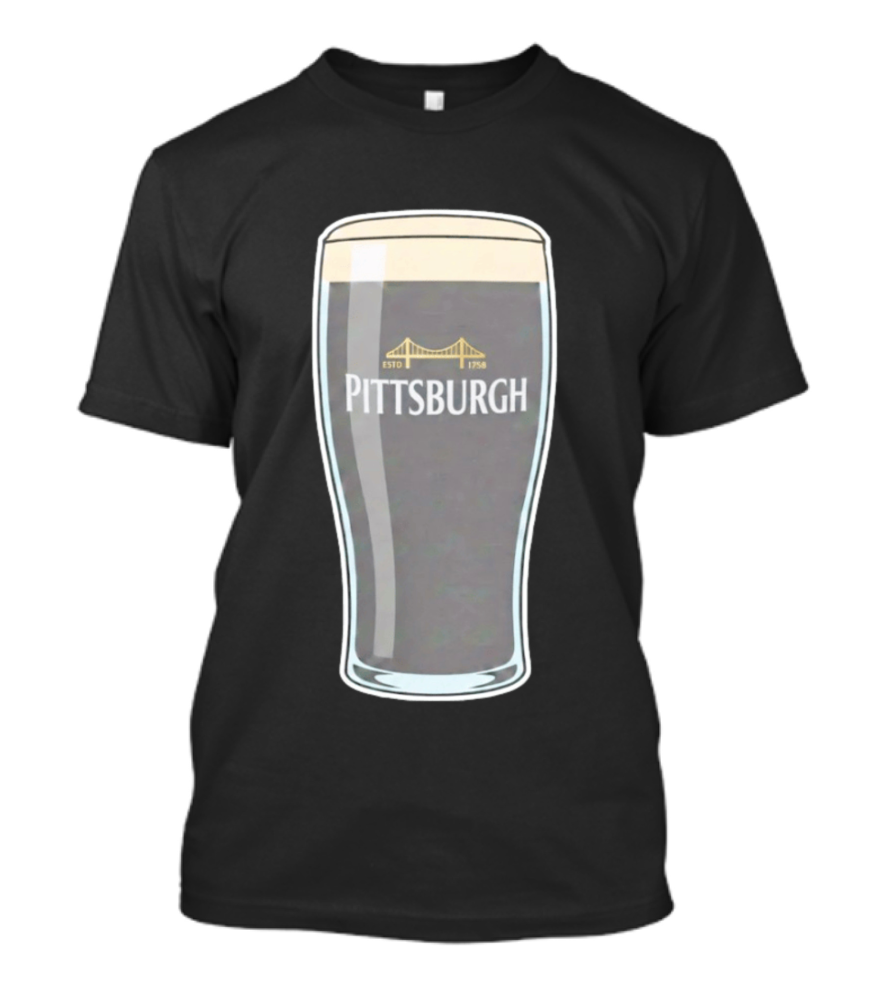 Pittsburgh Stout Beer Estd 1758 Bridge T-Shirt
