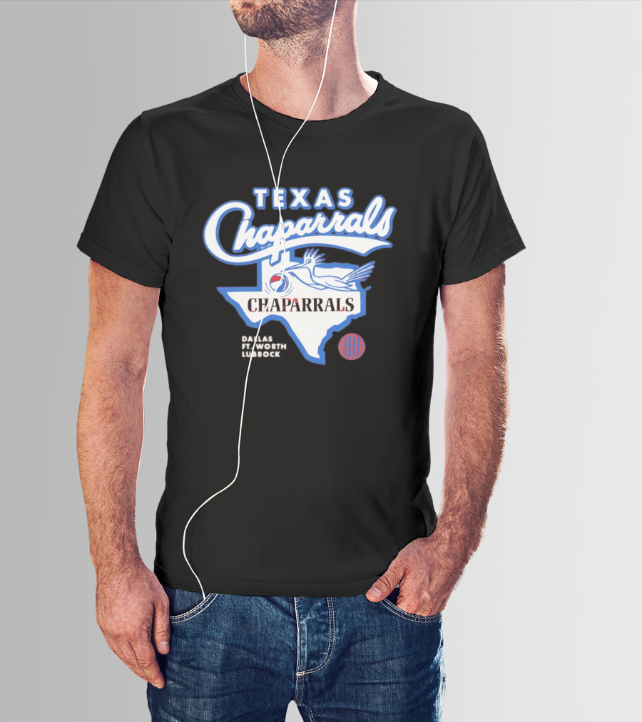 Texas Chaparrals Roadrunner American Basketball Association Dallas Ft Worth Lubbock T-Shirt