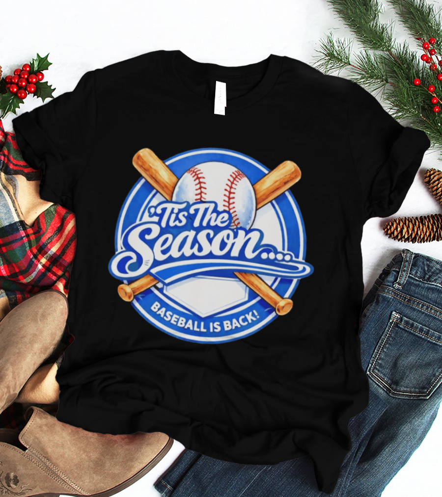 Tis The Season Baseball Is Back Baseball Bats And Ball Circle T-Shirt