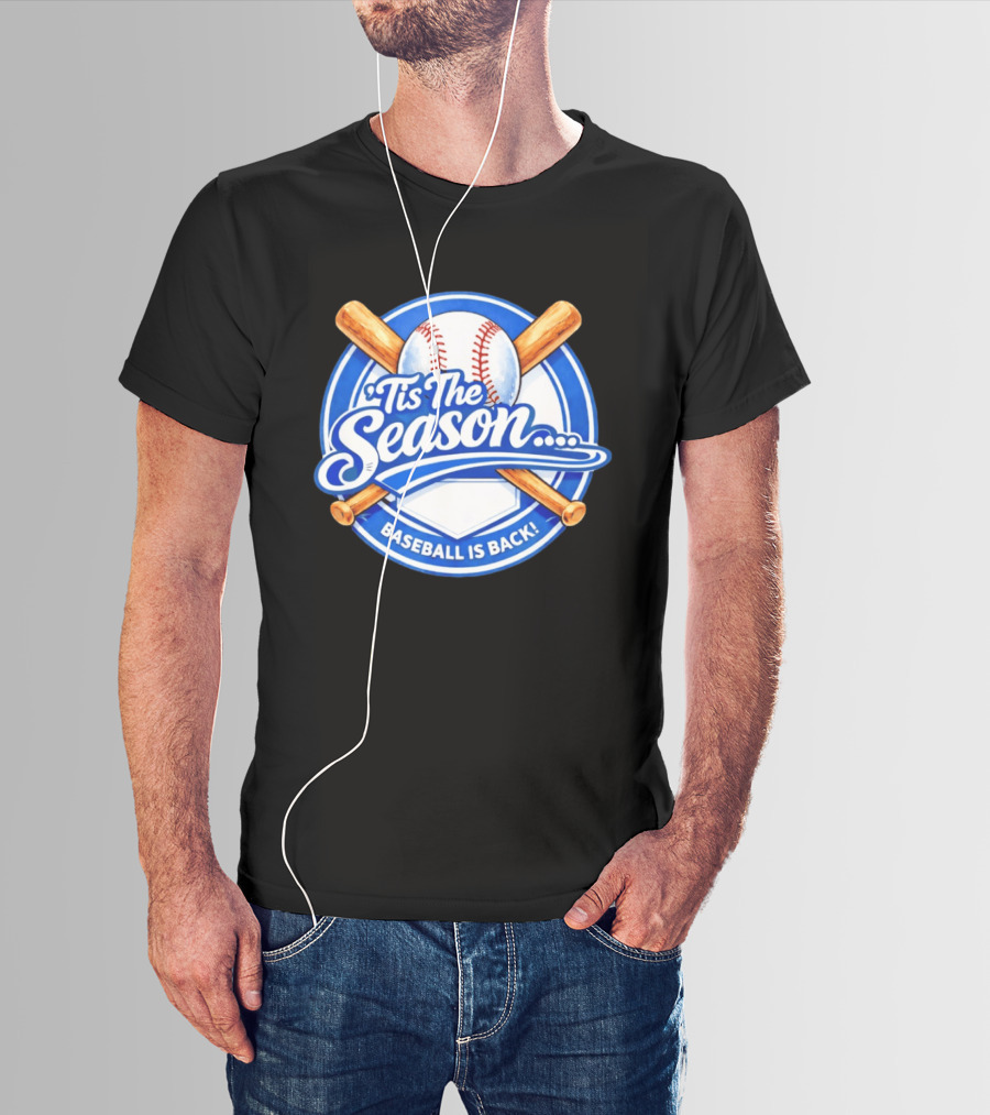 Tis The Season Baseball Is Back Baseball Bats And Ball Circle T-Shirt