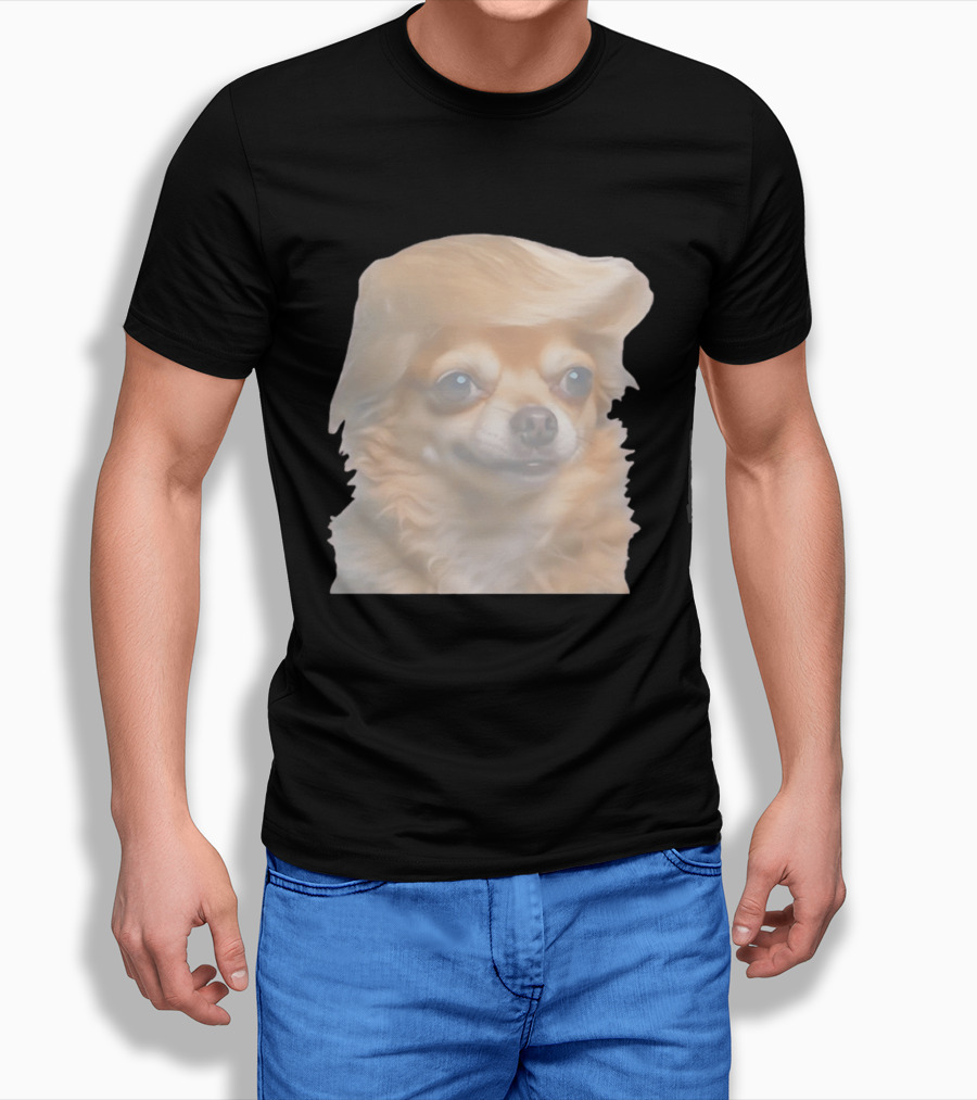 Trump Dog Meme Chihuahua With Hair Wig T-Shirt