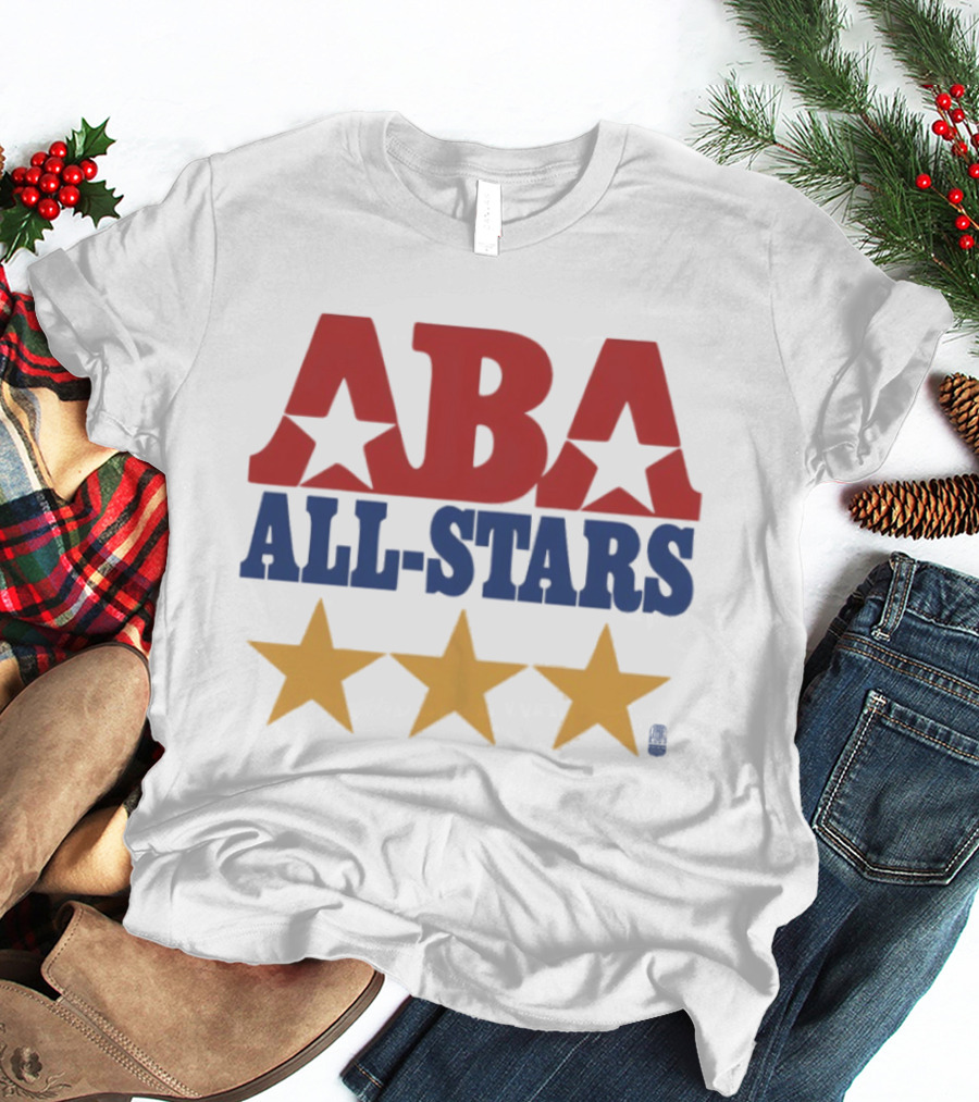 ABA All Stars Three Gold Stars Red Blue T-Shirt