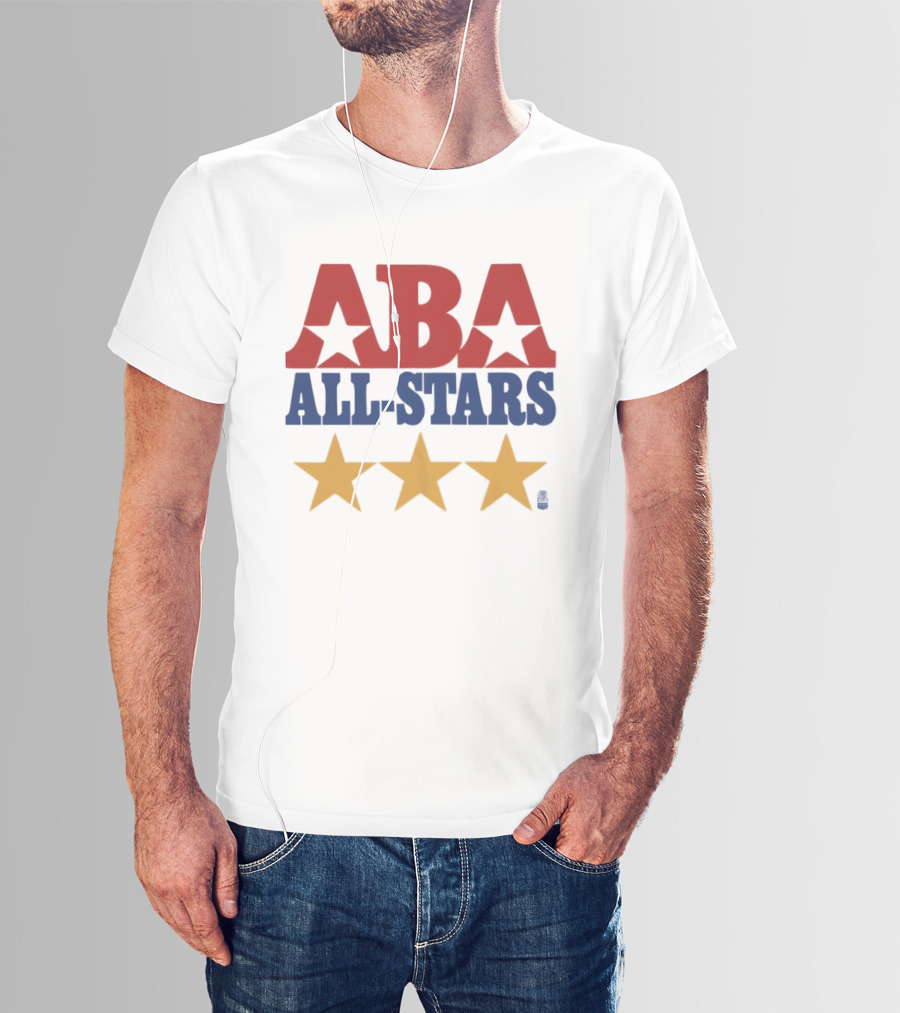 ABA All Stars Three Gold Stars Red Blue T-Shirt