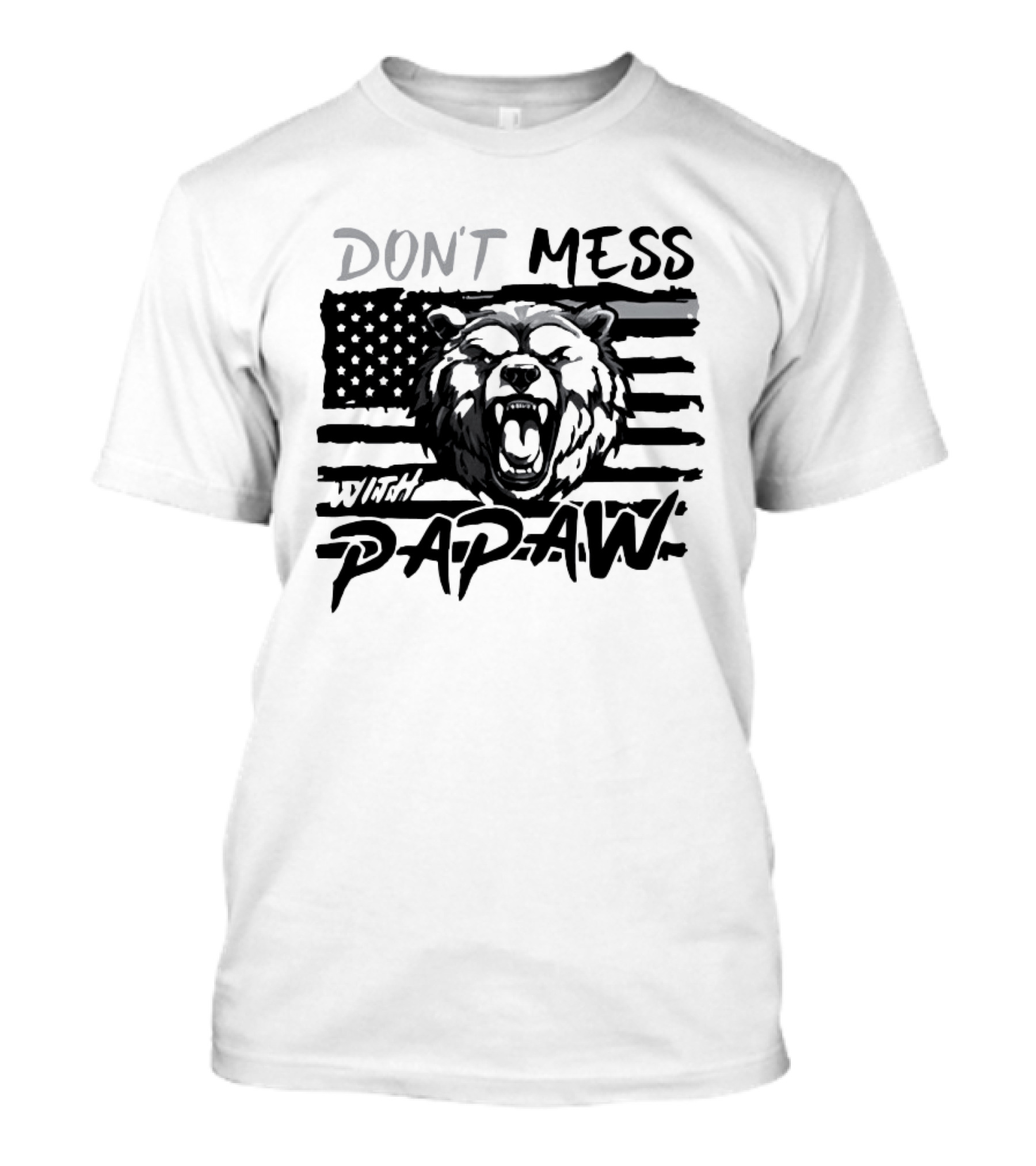 Don't Mess With Papaw Bear American Flag T-Shirt