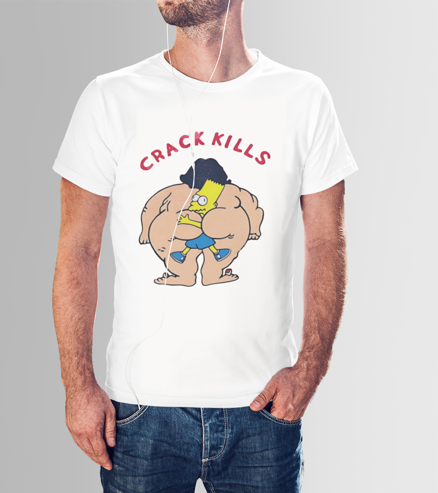 Crack Kills Bart Parody Cartoon Humor T-Shirt