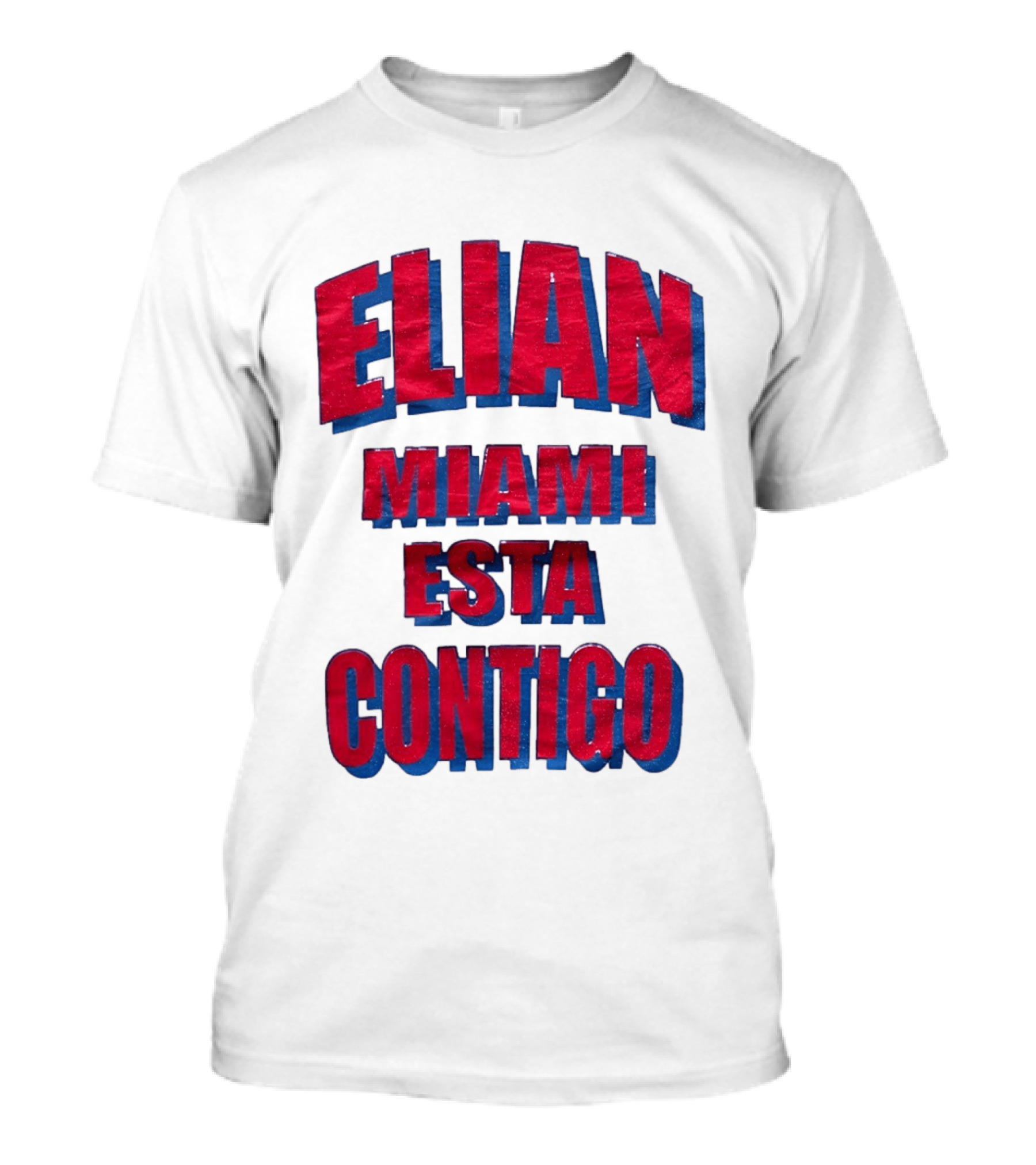 Elian Miami Esta Contigo Red Blue T-Shirt