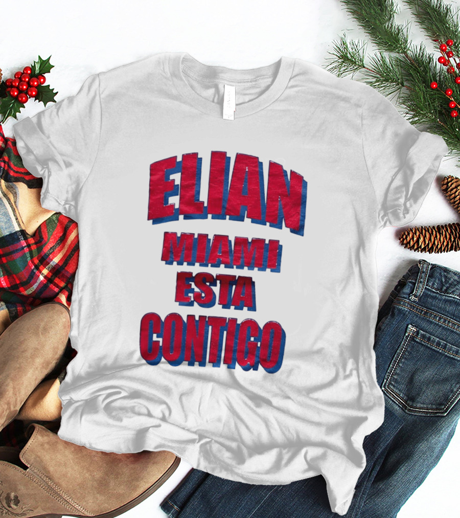 Elian Miami Esta Contigo Red Blue T-Shirt