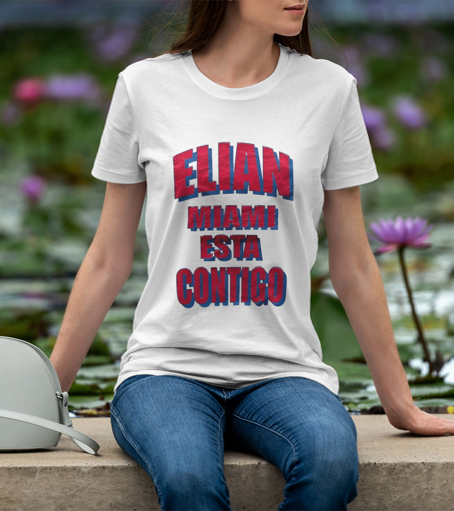 Elian Miami Esta Contigo Red Blue T-Shirt