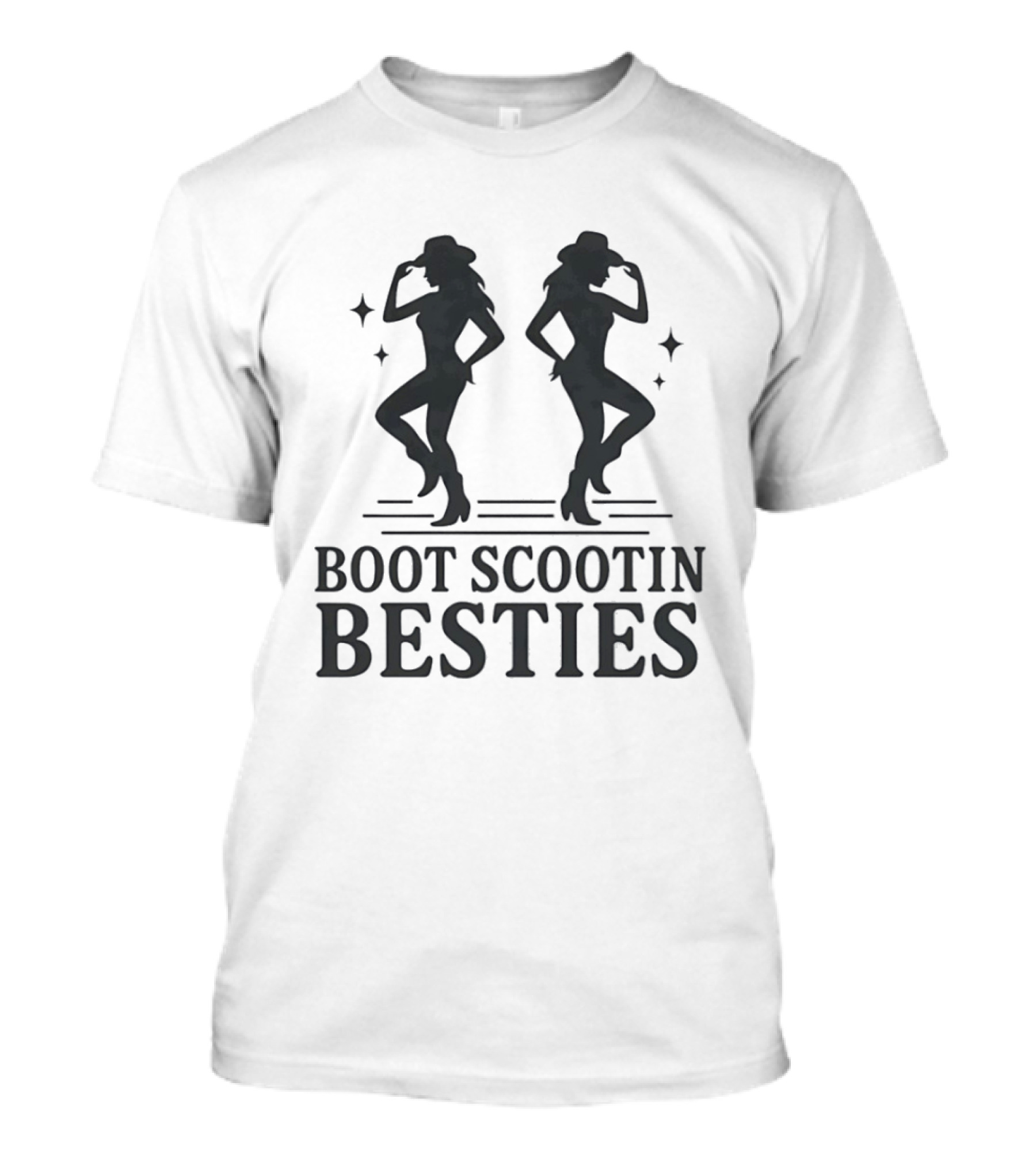 Boot Scootin Besties Western Cowgirl Dance Duo T-Shirt
