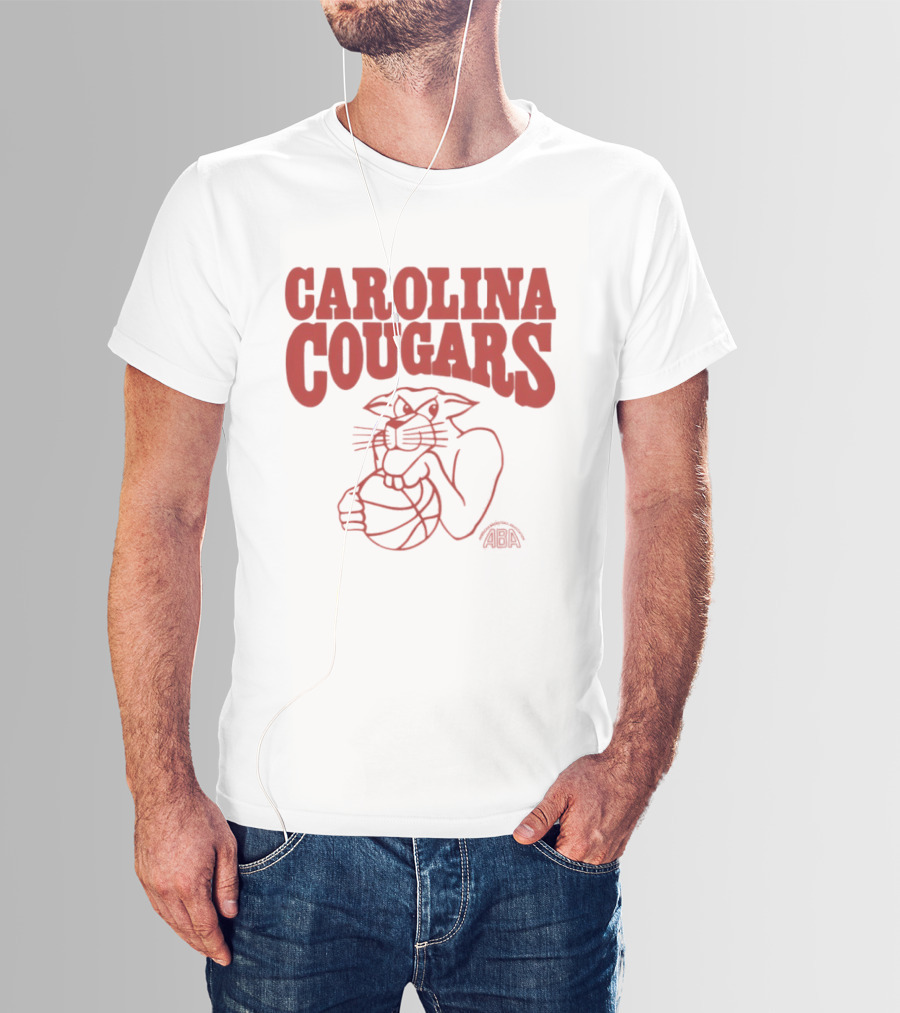Carolina Cougars ABA Basketball Team Retro Cougar T-Shirt