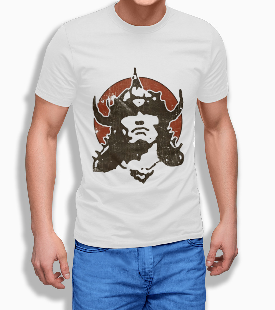 Conan Barbarian Viking Warrior Helm On Red Circle T-Shirt