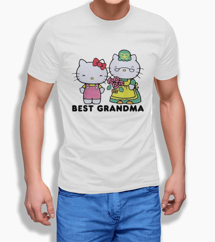 Hello Kitty Best Grandma With Flowers T-Shirt