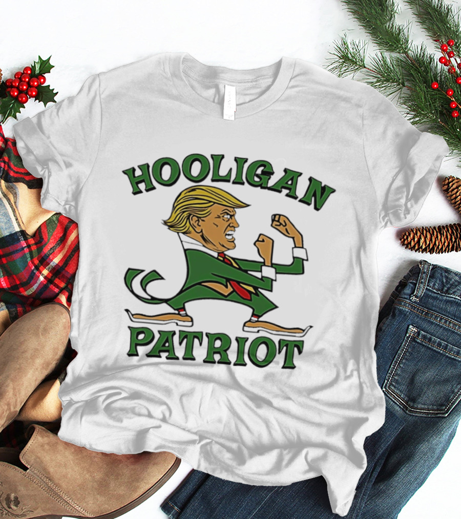 Hooligan Patriot Trump Cartoon St. Patrick's Day T-Shirt